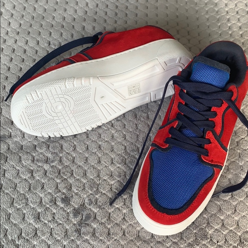 Jeffrey Campbell Red Suede Platform Sneaker - image 3